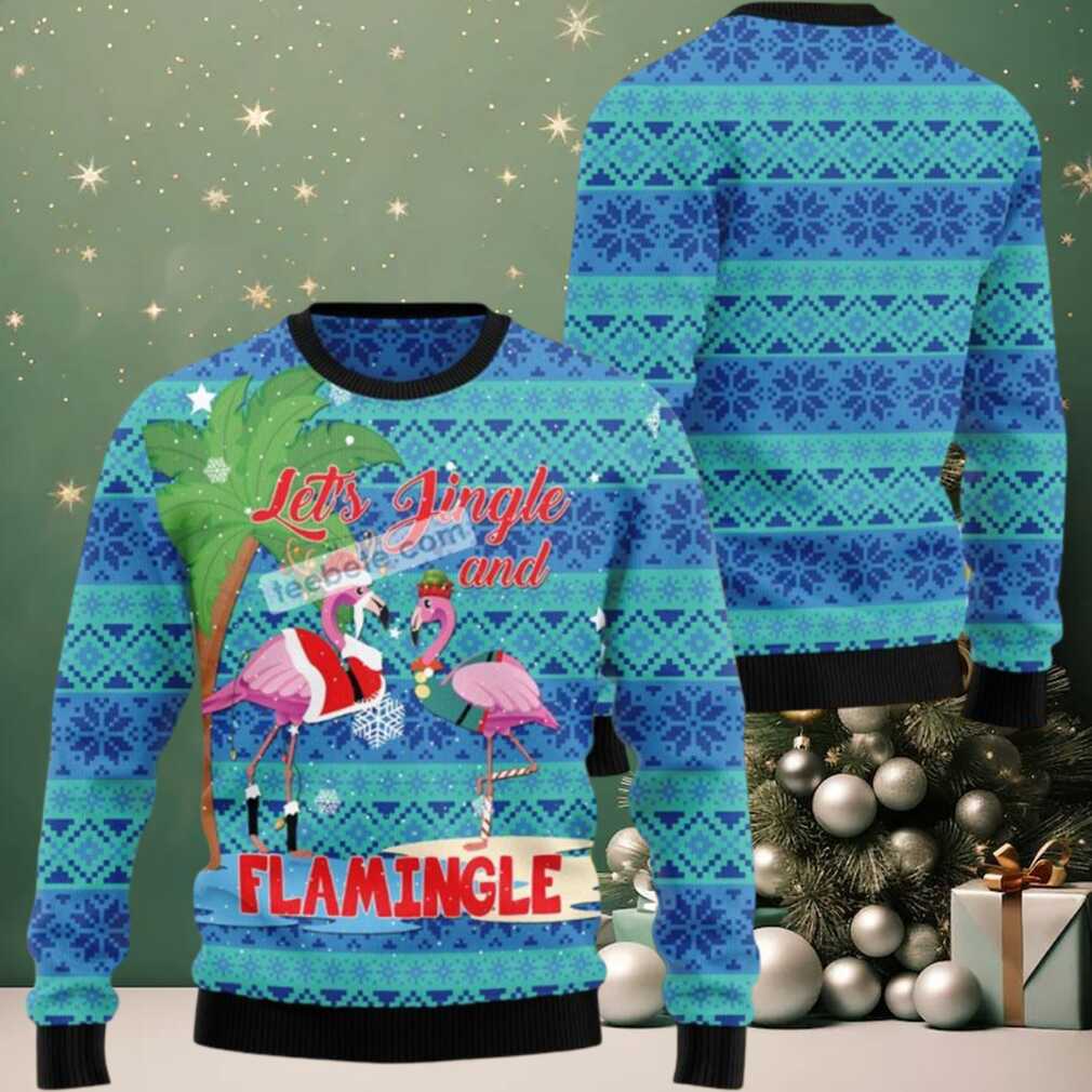 Lets Jingle And Flamingle Flamingo Ugly Christmas Sweater Lets Jingle And Flamingle Flamingo Ugly Christmas Sweater