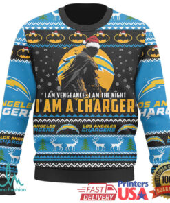 Los Angeles Chargers Batman I Am A Charger Fan Ugly Christmas Sweater