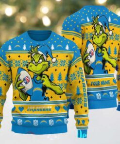 Los Angeles Chargers Grinch With Balls NFL Ugly Christmas Sweater