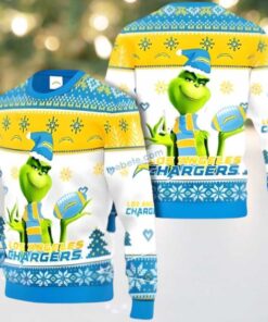 Los Angeles Chargers Grinch Xmas Ugly Sweater Blue White