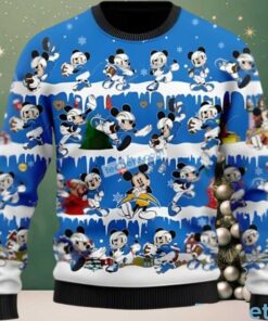 Los Angeles Chargers Mickey Mouse Ugly Christmas Sweater Plus Size Blue White Los Angeles Chargers Mickey Mouse Ugly Christmas Sweater Plus Size Blue White