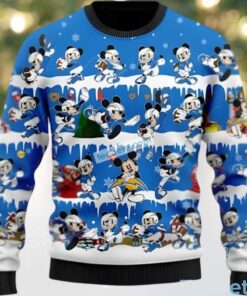 Los Angeles Chargers Mickey Mouse Ugly Christmas Sweater Plus Size Blue White