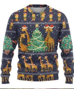 Love Giraffe Christmas Ugly Christmas Sweater Xmas Holiday Patterns