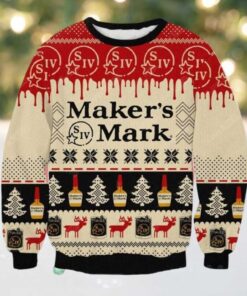 Makers Mark Bourbon Whiskey Ugly Christmas Sweater 2025