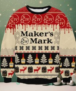 Makers Mark Bourbon Whiskey Ugly Christmas Sweater 2025