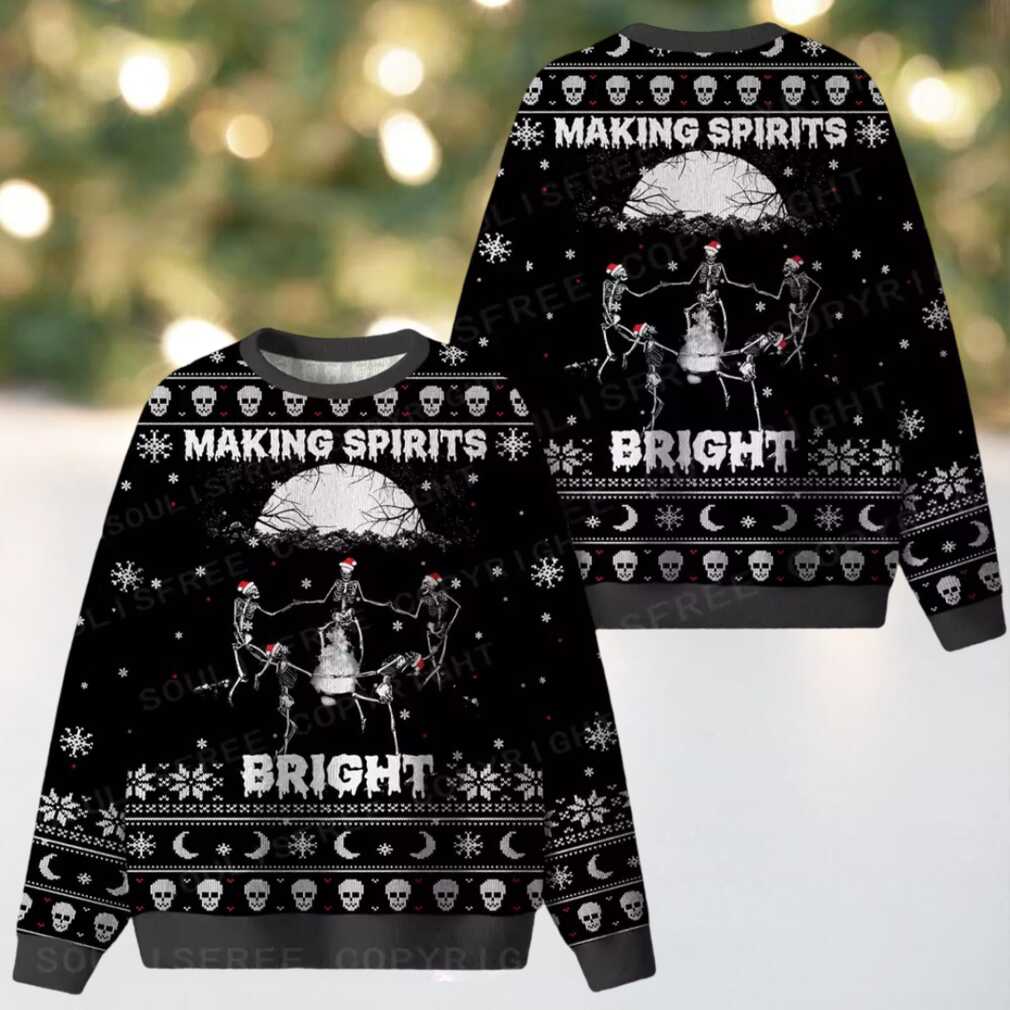 Making Spirits Bright Ugly Christmas Knit Sweatshirt Making Spirits Bright Ugly Christmas Knit Sweatshirt
