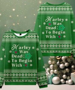 Marley Was Dead To Begin With Ugly Christmas Knit Sweatshirt