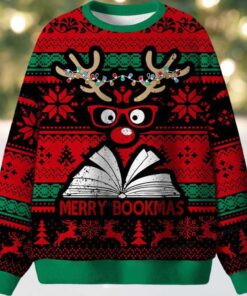Merry Bookmas Ugly Christmas Sweater