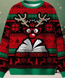 Merry Bookmas Ugly Christmas Sweater