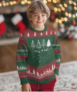 Merry & Bright Christmas Trees Ugly Christmas Sweater Holiday Tee Xmas Gift