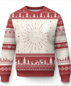 Merry & Bright Christmas Trees Ugly Christmas Sweater Holiday Tee Xmas Gift