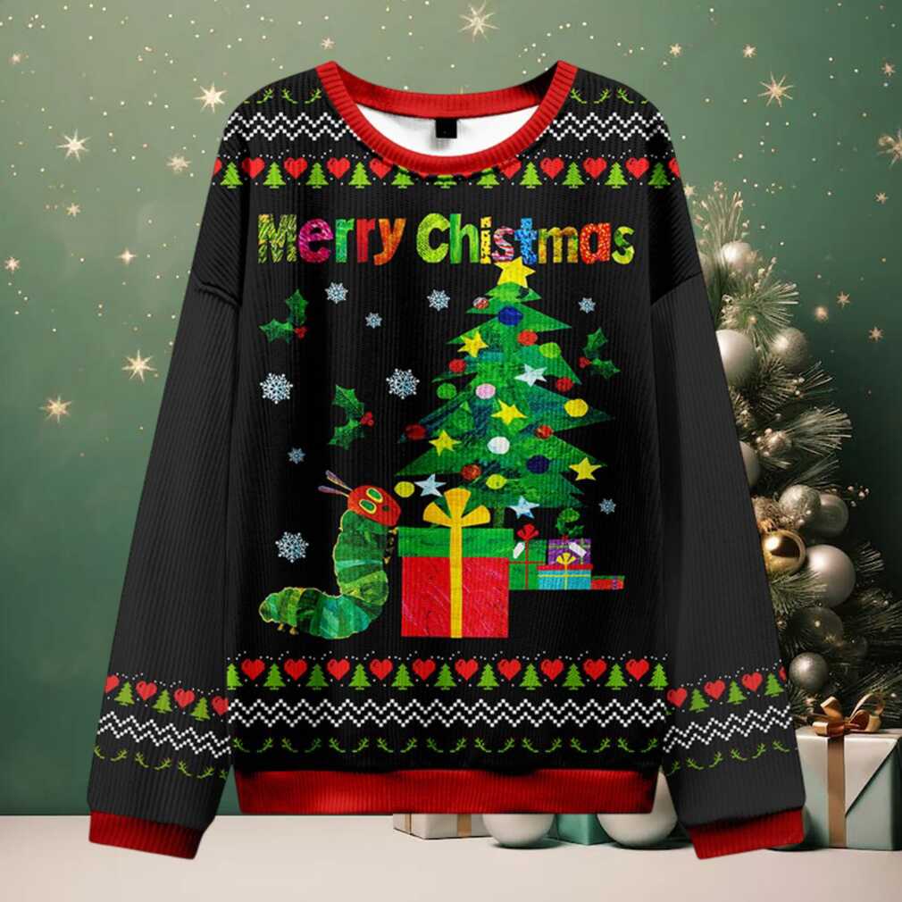 Merry Christmas Caterpillar Teacher Ugly Knit Sweatshirt Merry Christmas Caterpillar Teacher Ugly Knit Sweatshirt