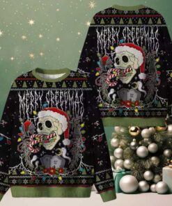 Merry Creepmas Ugly Christmas Knit Sweatshirt