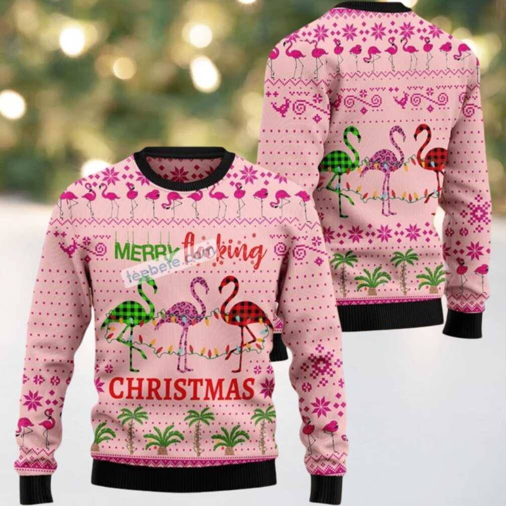 Merry Flocking Flamingo Ugly Christmas Sweater Big And Tall Merry Flocking Flamingo Ugly Christmas Sweater Big And Tall