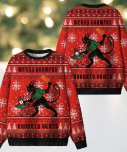 Merry Krampus, maughty brats Ugly Christmas Knit Sweatshirt
