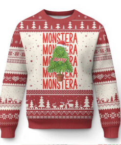 Merry Monstera Ugly Christmas Sweater Plant Lover Xmas Gift Merry Monstera Ugly Christmas Sweater Plant Lover Xmas Gift