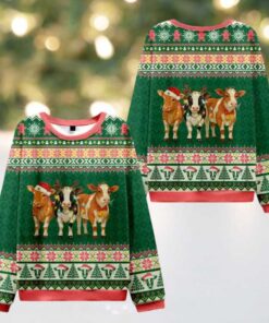 Merry Moo Ugly Christmas Knit Sweatshirt