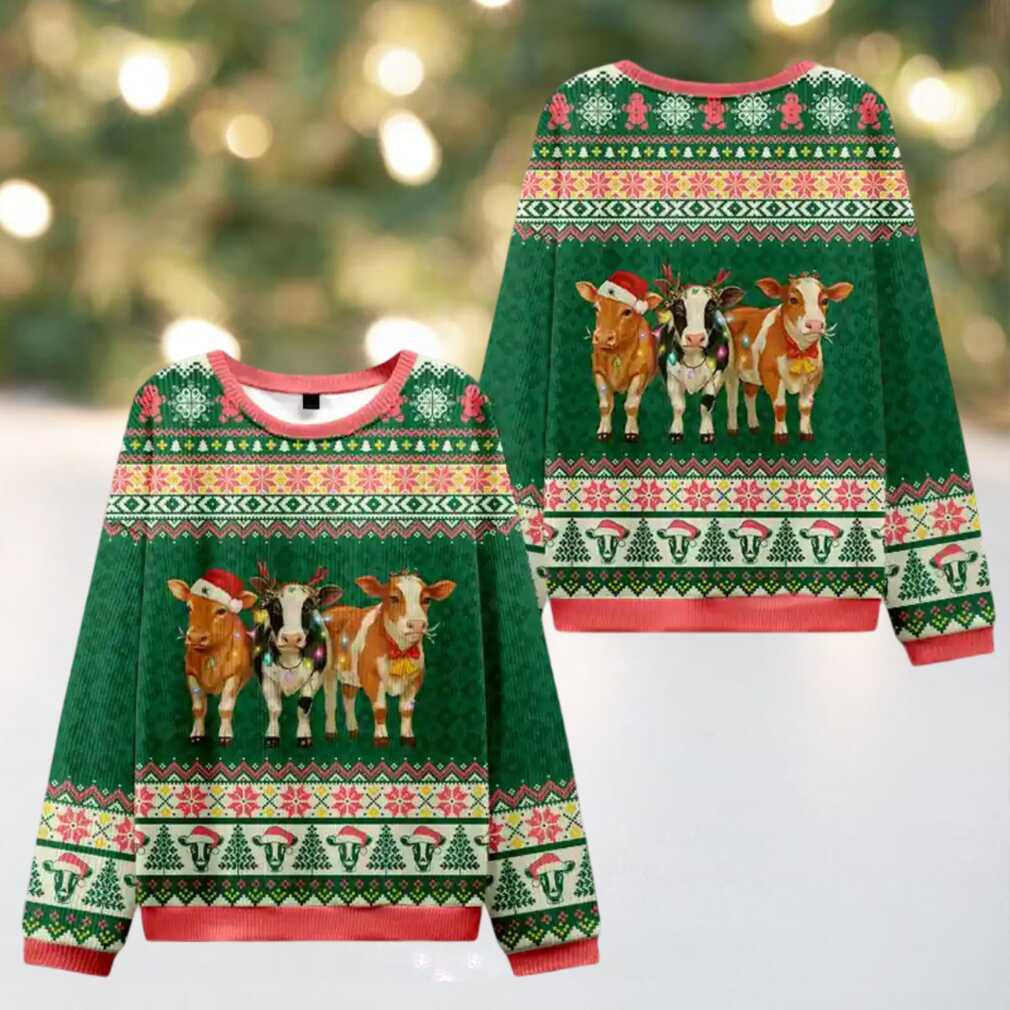 Merry Moo Ugly Christmas Knit Sweatshirt Merry Moo Ugly Christmas Knit Sweatshirt