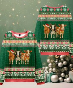 Merry Moo Ugly Christmas Knit Sweatshirt