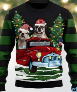 Merry Pug Dog Mom Ugly Xmas Sweater Black