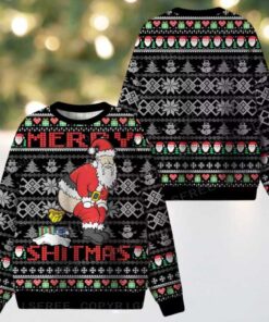 Merry Shitmas Ugly Christmas Knit Sweatshirt