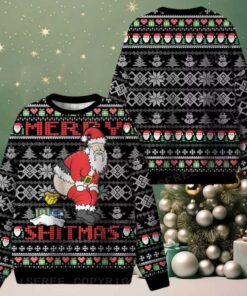 Merry Shitmas Ugly Christmas Knit Sweatshirt