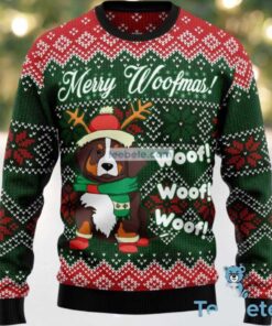 Merry Woofmas Bernese Mountain Dog Ugly Holiday Sweater