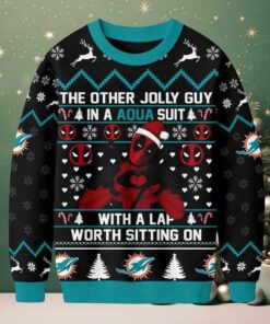 Miami Dolphins Official NFL Deadpool Christmas Ugly Sweater NY