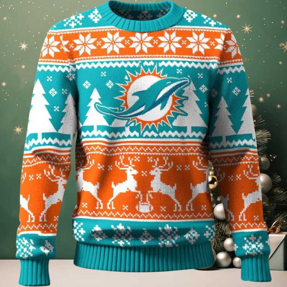 Miami Dolphins Ugly Christmas Sweater For NFL Holiday Parties Miami Dolphins Ugly Christmas Sweater For NFL Holiday Parties