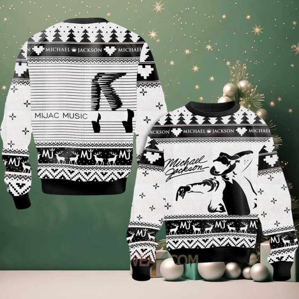 Michael Jackson Mijac Music Signature Knitted White Personalized Ugly Christmas Sweater Michael Jackson Mijac Music Signature Knitted White Personalized Ugly Christmas Sweater