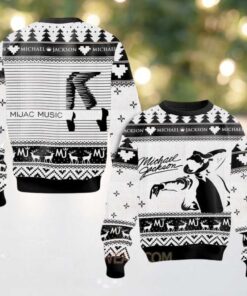 Michael Jackson Mijac Music Signature Knitted White Personalized Ugly Christmas Sweater