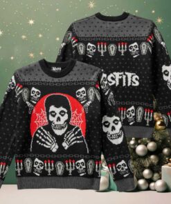 Misfits Crimson Ghost The Fiend Holiday 2025 Knitted Ugly Christmas Sweater
