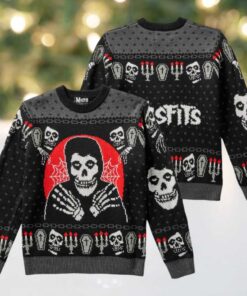 Misfits Crimson Ghost The Fiend Holiday 2025 Knitted Ugly Christmas Sweater