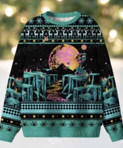 Moon And Balloon Ugly Christmas Knit Sweatshirt
