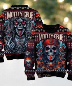 Motley Crue Bad Ass Skull Vintage Ugly Christmas Sweater
