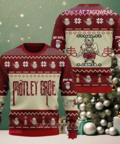 Motley Crue Hail Santa Xmas Holiday Gift For Fans Ugly Christmas Sweater