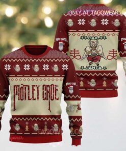 Motley Crue Hail Santa Xmas Holiday Gift For Fans Ugly Christmas Sweater