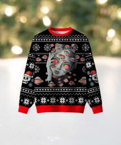 Multi Eyed Girl Skeleton Ugly Christmas Sweatshirt
