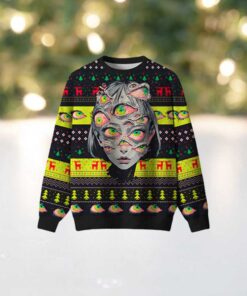 Multi Eyed Illusion Art Ugly Christmas Sweatshirt