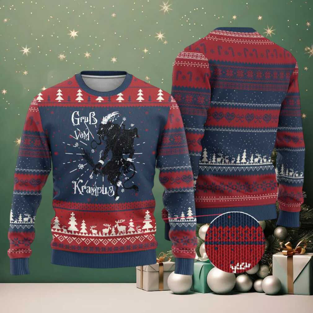 Mythical Krampus Ugly Christmas Sweater Gruss Vom Christmas Horror Figure Greeting Mythical Krampus Ugly Christmas Sweater Gruss Vom Christmas Horror Figure Greeting