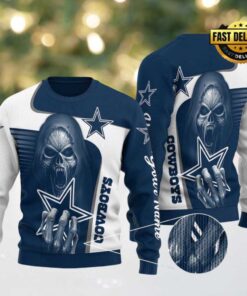 NFL Dallas Cowboys Skull 2025 Custom Ugly Christmas Sweater