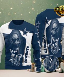 NFL Dallas Cowboys Skull 2025 Custom Ugly Christmas Sweater