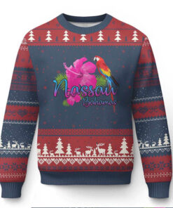 Nassau Souvenir Ugly Christmas Sweater Caribbean Bahamas Beach Vacation