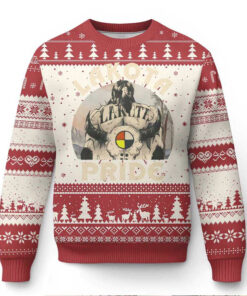 Native American Ugly Christmas Sweater Lakota Pride Medicine Wheel Cow Skull