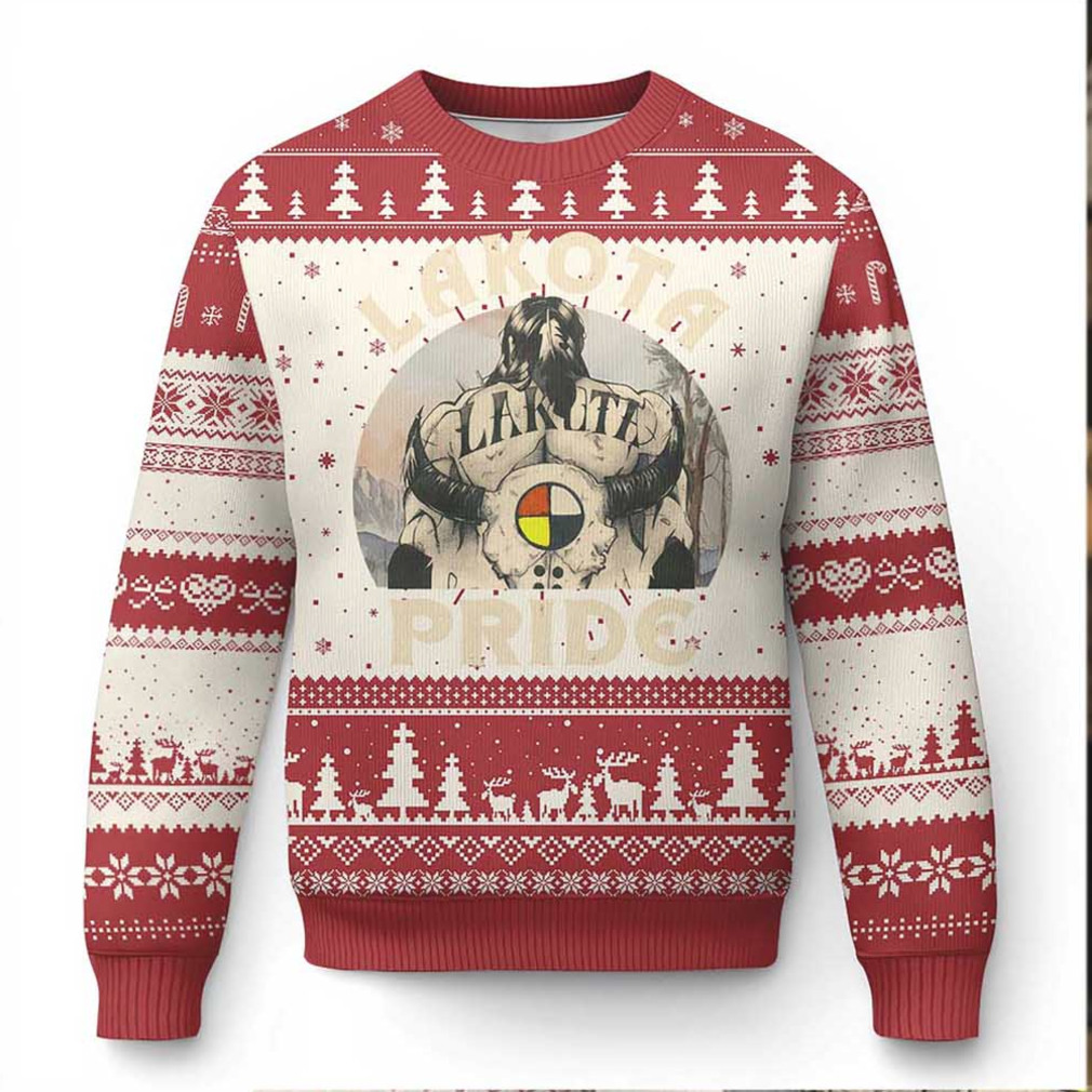 Native American Ugly Christmas Sweater Lakota Pride Medicine Wheel Cow Skull Native American Ugly Christmas Sweater Lakota Pride Medicine Wheel Cow Skull