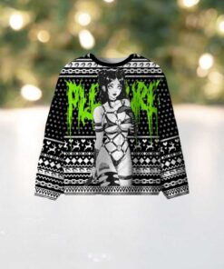 Neon Leather Girl Ugly Christmas Sweatshirt