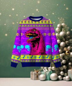 Neon Rex Ugly Christmas Sweatshirt Neon Rex Ugly Christmas Sweatshirt