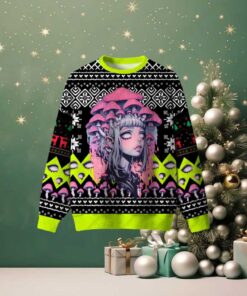 Neon Shroom Dream Ugly Christmas Sweatshirt Neon Shroom Dream Ugly Christmas Sweatshirt