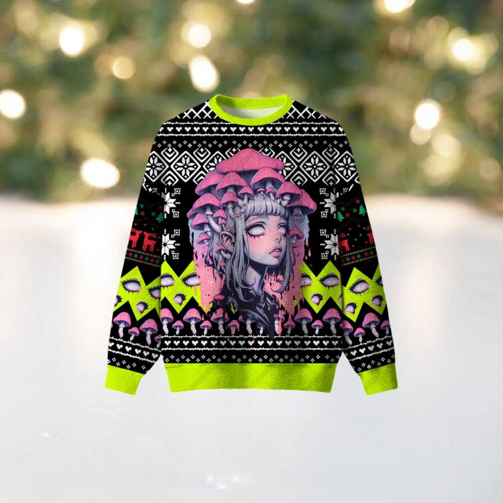 Neon Shroom Dream Ugly Christmas Sweatshirt Neon Shroom Dream Ugly Christmas Sweatshirt