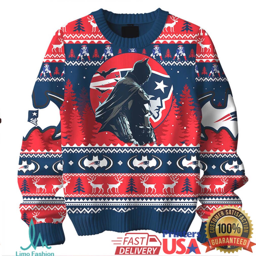 New England Patriots Batman I Am A Patriot Christmas Ugly Sweater New England Patriots Batman I Am A Patriot Christmas Ugly Sweater